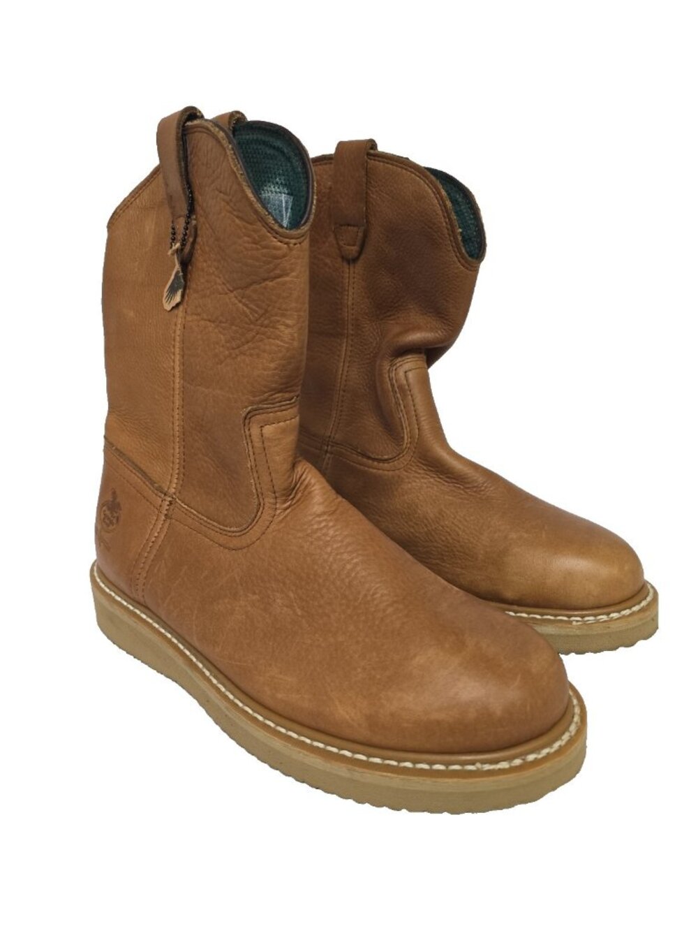 Georgia Boot Men's G5153 10" Soft Toe Wedge Wellington Leather Boot Brown 11M